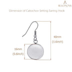 BEADNOVA Earring Kit 30pcs Blank Ear Wire Hook 16mm Stainless Steel Cabochon Setting Earring Bezel with Rubber Backs for Cabochon Resin DIY Earwire Making (16mm, 30pcs) - color: 30pcs, size: 16mm