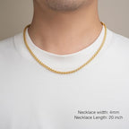 2.5mm/3mm/4mm Silver/Gold Stainless Steel Wheat Chain Necklace Jewelry for Men Women - size: 18 Inches, style: 4mm-Gold