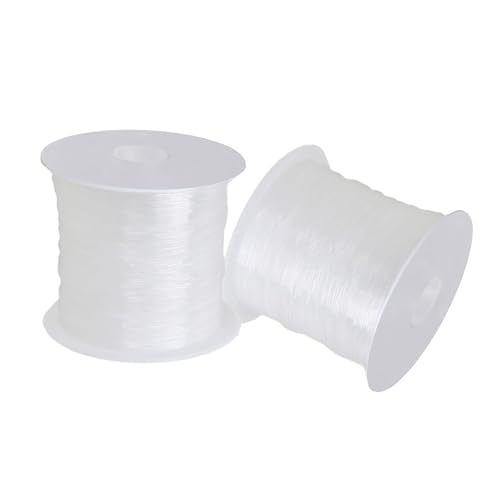 0.6mm Dia Crystal Beading Cords Clear Fishing Line Non-Elastic Nylon Thread for Christmas Ornaments Jewelry Making Craft Fishing - 15M 2 Rolls - size: 0.6mm - 15M 2 rolls