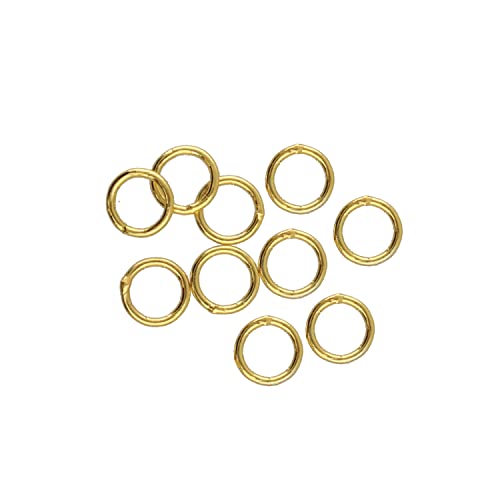 The Beadsmith Soldered Jump Rings – 6mm, Gold Plated, 19-Gauge (1.062mm) Wire Thickness, 144 Pieces – Findings for Making Keychains, Charms, Chain Mail and Body Jewelry - color: Gold, size: 6mm - 19 Gauge