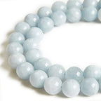 45pcs 8mm Natural Aquamarine Beads Gemstone Beads Round Loose Beads for Jewelry Making - color: Aquamarine, size: 8mm