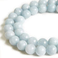 100pcs 8mm Aquamarine Beads Natural Gemstone Beads Round Loose Beads for Crafting and Jewelry Making - color: Aquamarine, size: 8mm