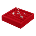 uxcell Stackable Jewelry Storage Tray, Jewelry Tray Drawer Organizer, Small Display Box for Earrings, Necklaces, Rings and Bracelets, Red - color: Red
