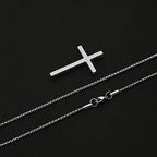 IEFSHINY Gifts for Men Boys - Stainless Steel Cross Pendant Chain Necklaces for Men, Mens 16-30 Inches Chain Gold Silver Black Cross Necklace Boys Jewelry Gifts - size: 30, style: Silver-cross pedant 0.7"*1.18"
