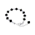 Gem Avenue Adjustable 7 to 8 inch Bracelet with .925 Silver and Austrian Crystals - color: Black