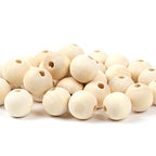 100Pcs 20mm Unfinished Wood Beads Round Wooden Spacer Beads Natural Wood Loose Beads - size: 20
