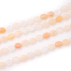 6×8mm Natural Pink Aventurine Gemstone Loose Beads Flat Oval Healing Crystal Loose Stone Beads for Jewelry Necklace Bracelet Earring Craft - color: Pink Aventurine