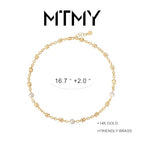MTMY Beaded Necklaces for Women 14K Gold Plated Dainty Colorful Green/Rose Beaded Pearl Choker Necklace Delicate Boho Choker Necklace Jewelry Gift - style: Cross pearl