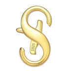 Double Opening Lobster Clasps, Solid 925 Sterling Silver Clasp and Closures, Necklace Bracelet Extender for DIY Jewelry Finding Supplies (18 X 9mm Gold) - color: Gold 1PCS, size: 9*18mm