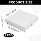 4 Pcs Jewelry Gift Box, 3.5×3.5x0.7Inch Cardboard Jewelry Boxes, Fancy Necklace Bracelet Earring Drawer Organizer Box, Kraft Empty Jewellery Boxes for Necklace Ring Earring Display Box(White) - color: White
