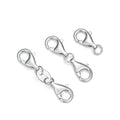 925 Sterling Silver Lobster Clasp for DIY Necklace Bracelet Jewelry Making, Double Spring Clasp with Closed Jump Rings, Necklace Extender Clasp Connector Bracelet Extension (Style 4) - style: Style 4