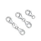 925 Sterling Silver Lobster Clasp for DIY Necklace Bracelet Jewelry Making, Double Spring Clasp with Closed Jump Rings, Necklace Extender Clasp Connector Bracelet Extension (Style 4) - style: Style 4