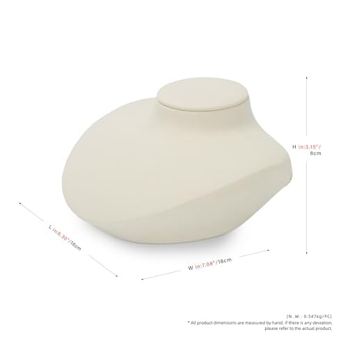Oirlv Microfiber Necklace Bust Display Stand, Jewelry Holder for Pendants & Chains, Part of a Complete Jewelry Display Set - style: TT16406