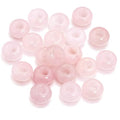 20Pcs Natural Rose Quartz Large Hole Beads, 8x14mm Rondelle Gemstone Spacer Beads 6mm Big Hole for Jewelry Making, Beading Bracelets, Macrame & Hair Braiding - color: Pink Rose Quartz