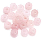20Pcs Natural Rose Quartz Large Hole Beads, 8x14mm Rondelle Gemstone Spacer Beads 6mm Big Hole for Jewelry Making, Beading Bracelets, Macrame & Hair Braiding - color: Pink Rose Quartz