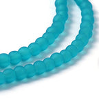 FASHEWELRY 200Pcs Transparent Frosted Glass Bead 4mm Matte Crystal Glass Loose Beads for DIY Jewelry Making (Dark Turquoise) - color: Dark Turquoise