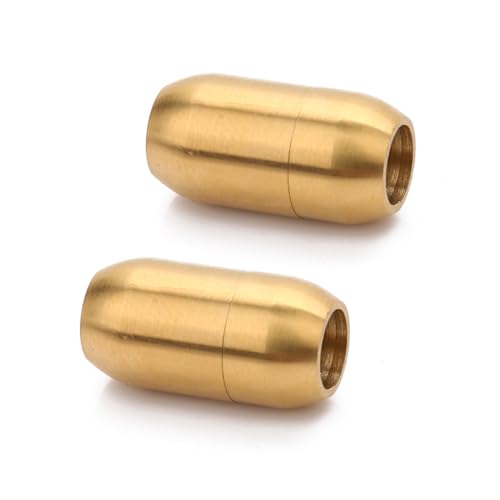 Stainless Steel Magnetic Clasp Inner Hole 3mm/4mm/5mm/6mm/8mm Glue-in Jewelry Clasp (Inner Hole Size=3mm, Gold Tone) - color: Gold Tone, size: Inner Hole Size=3mm