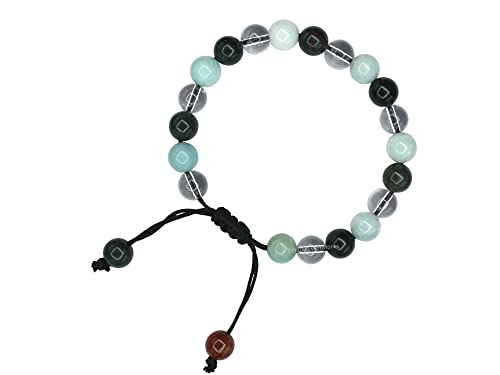 Amazing Gemstone Manifestation Bracelet for Pain Relief - Bloodstone Amazonite Clear Quartz Bracelet Set for Healing Calming Anxiety Stress Relief Gifts Pulseras Para Hombres Mujer (Adjustable) - color: Pain Relief