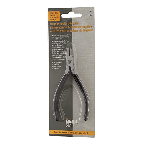 The Beadsmith Heavy Duty Side Cutter – Tungsten Carbide Blade – 4.5 inches (115mm) – Steel Head and Double-Leaf Spring – Designed to Cut Up to 16 Gauge Stainless Steel Wire –Tool for Jewelry Making - style: Heavy Duty Side Cutter