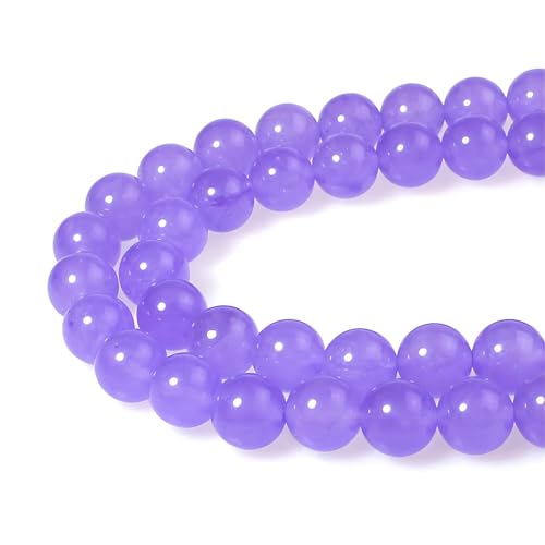 MJDCB Stone Beads 10mm 35pcs Round Lavender Purple Jade Loose Gemstone Bead Charms for Jewelry Making Bracelet Necklace Earring Pendant - color: Lavender Purple Jade, size: 10mm