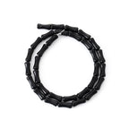5x12mm Natural Black Agate Stone Bamboo Shape Gem Healing Energy Loose Spacer Beads for DIY Necklace Bracelet Earring - color: Black Agate