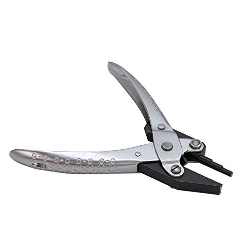 The Beadsmith 3-Step Round and Concave Nose Parallel Plier, Loops 3, 4, 5mm, 5.5 inches (140mm), Steel Tool for Jewelry Making, with Spring - style: 3-Step Round/Concave - 140mm