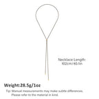 Gold Silver Necklace for Women Y Chain Adjustable Gold Long Necklaces Fashion Dainty Jewelry - color: black A