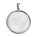 10pcs stainess steel cabochon base setting 20mm 25mm 30mm round cameo pendant trays diy jewelry blank bezel for necklace making (20mm) - size: 20mm silver