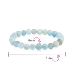 Bling Jewelry Natural Multi Color Semi Precious Gemstone Round Bead 8MM Strand Stackable Stretch Bracelet For Women Men Teen Unisex - color: Blue Oak Jasper