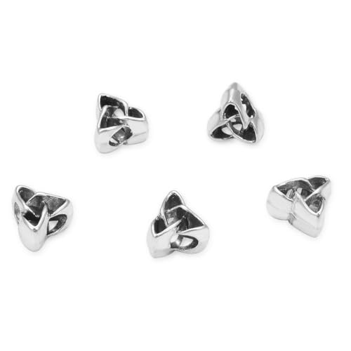 40pcs Triangle Celtic Trinity Knot Sign Large Hole Religious Loose Beads (4.5mm Hole) Antique Silver for Earrings Bracelet Necklace Anklet DIY Jewelry Making MEC-D1 - size: Triangle Celtic Trinity Knot Sign