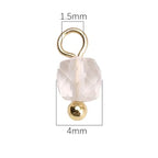 Beadia Natural Faceted Cube Stone Charms 4mm 30pcs with Untarnish Metal Accessories Loose Square Beads for DIY Jewelry Making - color: White Quartz