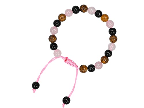 Amazing Gemstone Bracelet for Breaking Attachments Manifestation - Rose Quartz Mariyam Jasper Black Obsidian Bracelet Set for Men Women Healing Calming Anxiety Stress Relief Gifts (Adjustable) - color: Breaking Attachments