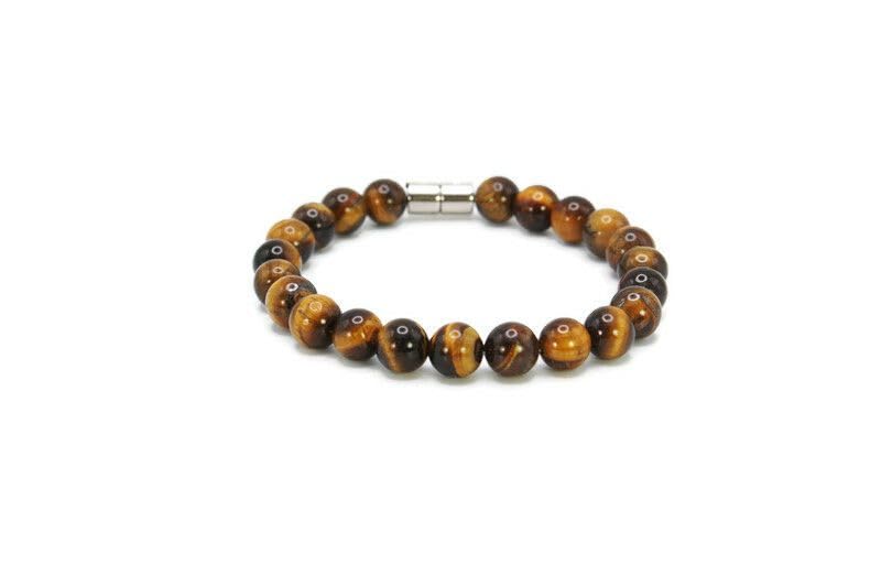 Rose Quartz Bracelet - 8mm Healing Crystal for Love, Unisex - color: 04: Yellow Tiger, style: A: 6-6.4 inches