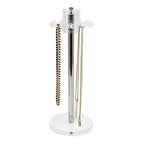 Isaac Jacobs Clear Acrylic Necklace Holder (12 Rotating Hooks) – Hanging Chain Organizer, Sleek & Sturdy Stand for Jewelry – Storage Solution- Bedroom- Bathroom - Countertop - Nightstand - size: 12 Hooks Rotating