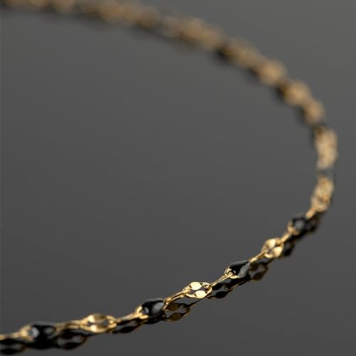 UMAOKANG 16.4 Feet Gold Plated Chain for Jewelry Making, Stainless Steel Chain Roll Necklace Chains Bulk Jewelry Supplies Findings - color: Gold-Black