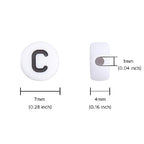 100Pcs Letter Beads 4x7mm White Round Acrylic Alphabet Beads Letter C Beads for Jewelry Making DIY Bracelets Necklaces Key Chains - color: C 100Pcs