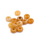 BEADIA Natural Yellow Jade Rondelle Stone with Large Hole (5.5mm) Loose Semi Gemstone Beads for Jewelry Making 14mmx7.5mm 12pcs - color: Yellow Jade, size: 14mm x 7.5mm