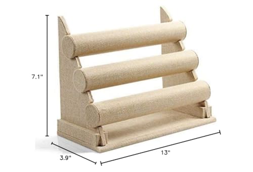 ChezMax 3 Tier Detachable Jewelry Holder for Bracelet Necklace Watch - Linen - color: C- Linen