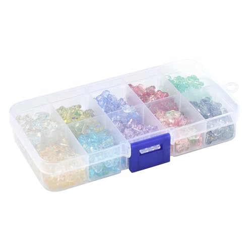 300Pcs Butterfly Crystal Acrylic Beads for Bracelets Making 10 Colors Transparent Spray Painted Spacer Beads for Jewelry Necklaces Earrings Keychains Crafting DIY Craft Supplies - color: Butterfly- 300 pcs