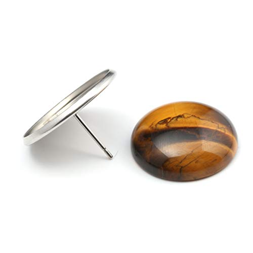 Natural Stones Cabochon 4 6 10 12 14 16 18 20 MM Round No Hole for Making Jewelry - size: 18 MM