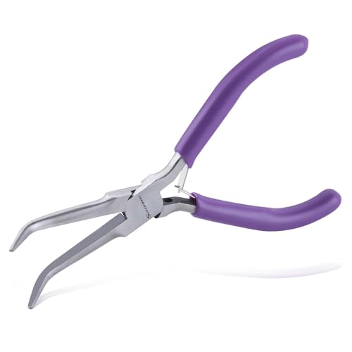 SPEEDWOX Bent Needle Nose Pliers With Smooth Jaw, 45 Degree Bent Long Nose Pliers, Hook & Needle Remover, Jewelry Making, Bending Wire & Small Object Gripping - style: Bent Needle Nose Pliers with Smooth Jaw