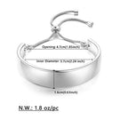 WOWORAMA Adjustable Slider Bracelets for Women Bar Friendship Bangle Bracelet for Women Gold/White Gold/Rose Gold Bolo Bracelet - color: Chunky Bar-White Gold