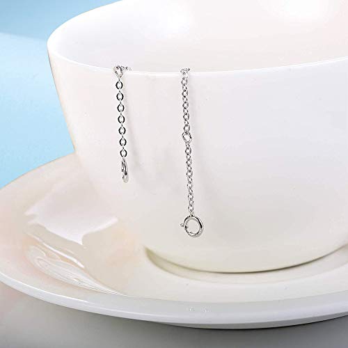 Dorella Sterling Silver Necklace Extenders Chain Set of 2 Pcs Pack 2" and 5" or 3" and 4" - Solid 925 Sterling Silver Fine Chain Dainty Durable Adjustable - color: B Sterling Silver 4" + 3" Rolo Chain Necklace Extender