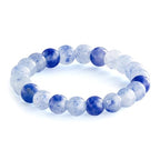 NLIEO Natural Gemstone Stretch Beaded Rings for Women Stackable Dainty Elastic Crystal Rings Jewelry - style: Blue Aventurine