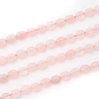 6×8mm Natural Rose Quartz Gemstone Loose Beads Flat Oval Healing Crystal Loose Stone Beads for Jewelry Necklace Bracelet Earring Craft - color: Rose Quartz