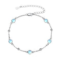 HPQQ Anklet Bracelet for Women 925 Sterling Silver Natural Stone Chain Bead Ankle Bracelet Beach Summer Fine Jewelry Mothers Day Birthday Gifts for Women Mom Wife - color: Bracelet-7"-9"-Moonstone