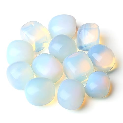 YATOJUZI Opal Bulk Natural Healing Crystals Tumbled Polished Pocket Stones Crystal for Energy Reiki Tumbling Cabbing Balancing Decoration Home Decor Gemstones Meditation Therapy Gift 100g - color: Opal, size: 100g
