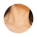 Dainty Gold Necklace for Women,Trendy 18k Gold Vermeil Sterling Silver Choker Necklace Thin Beaded Choker Necklaces Womens Simple Jewelry Gift for Valentines Day - color: April - Clear Quartz