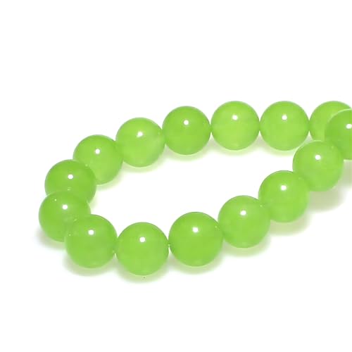 MJDCB Stone Beads 6mm 60pcs Round Fruit Green Jade Loose Gemstone Bead Charms for Jewelry Making Bracelet Necklace Earring Pendant - color: Fruit Green Jade, size: 6mm