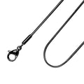 555Jewelry 1.2mm Stainless Steel Snake Chain Necklace for Men & Women, 16-28 Inch - color: Black